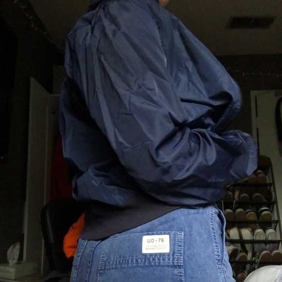 American Apparel navy blue windbreaker jacket - Picture 3 of 3